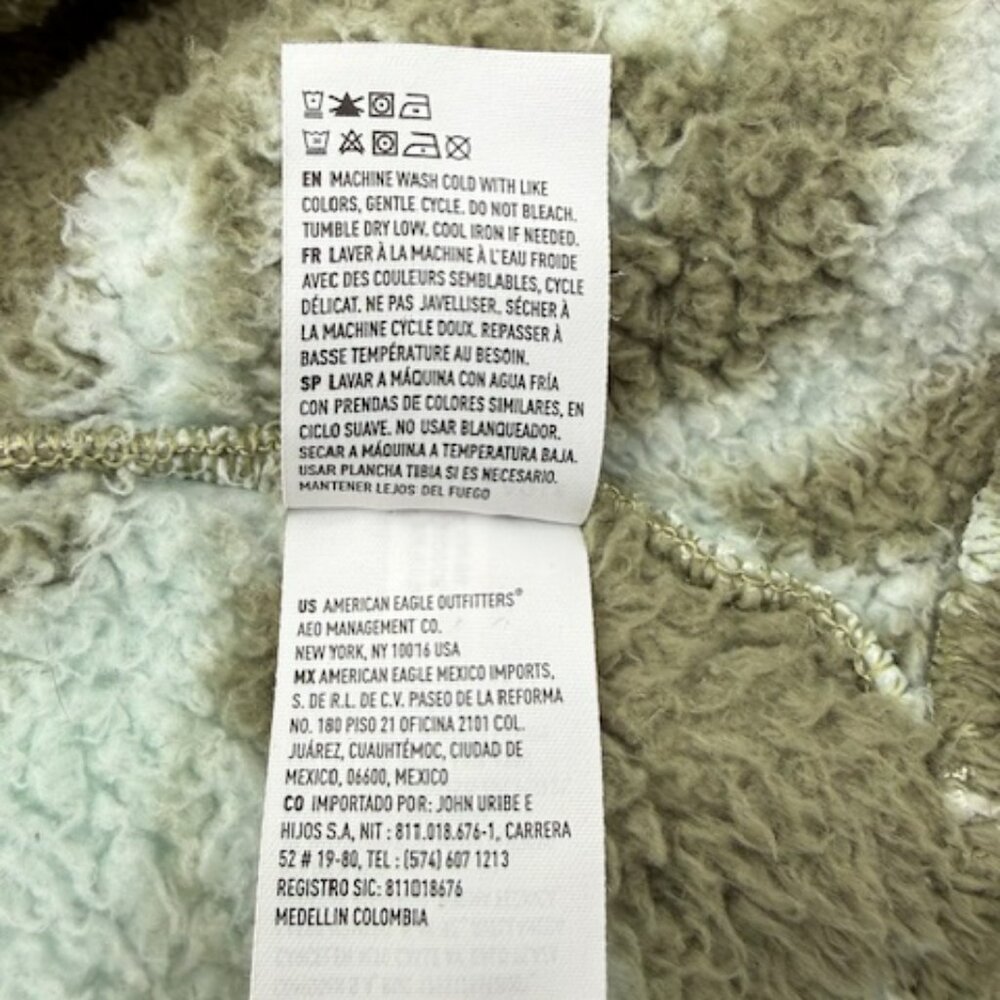 American Eagle Seriously Huggable Oversized Sherpa Jacket XS/S‎ Cozy Teddy Zip - Picture 6 of 8